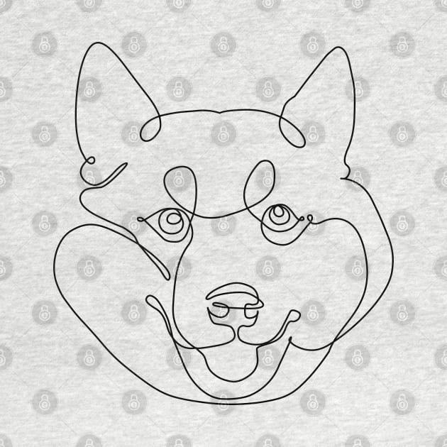 One Line Shiba Inu by huebucket